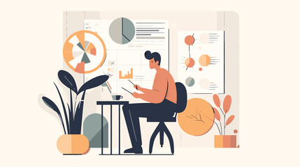 A Man working on a laptop business work 