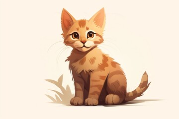 A cartoon illustration of a cat isolated on a plain background