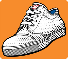 pop-art style sport-shoe in black and white