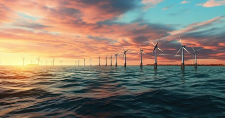 Wind farm in the ocean