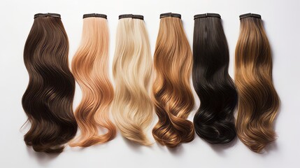 Isolated hair strands featuring a gradient from cool to warm tones