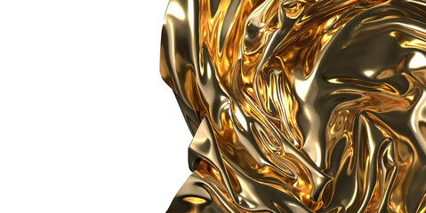 Textured Opulence: Abstract 3D Gold Cloth Illustration for Exquisite Artistry