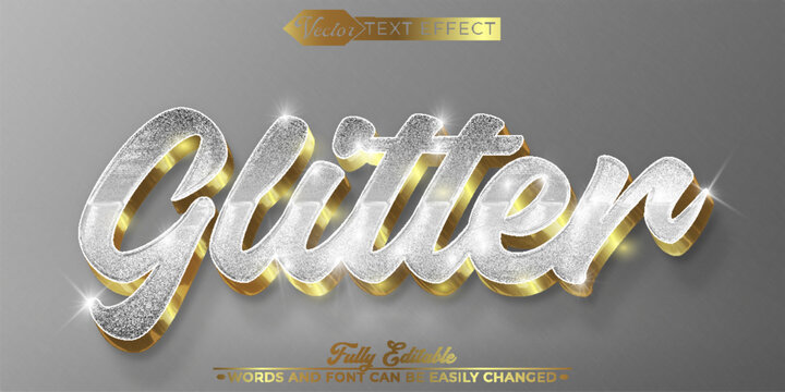 Sparkle Glitter Vector Editable Text Effect Template