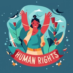 international human rights day illustration with hand holding generated by ai