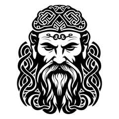 Viking man in celtic knot style 