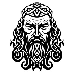 Viking man in celtic knot style 