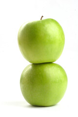 green apples on white