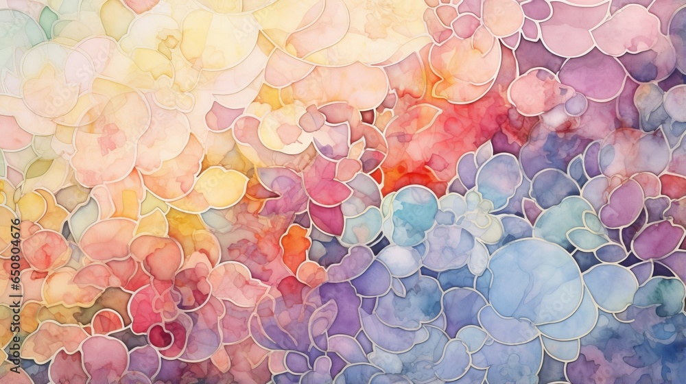 Poster a colorful and abstract painting that captivates the eye with its vibrant colors and unique shapes