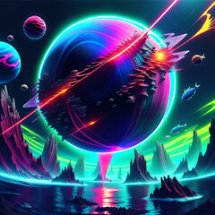 Beautiful Outer Planet. AI Generated