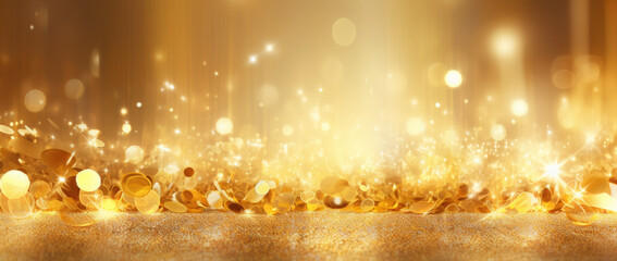 golden background with glittering decorations,Golden glitter background,Festive golden background