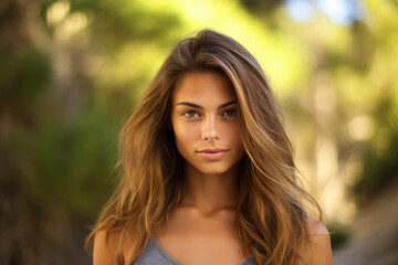 Fototapeta premium Modern Young Woman Model In Natural Setting