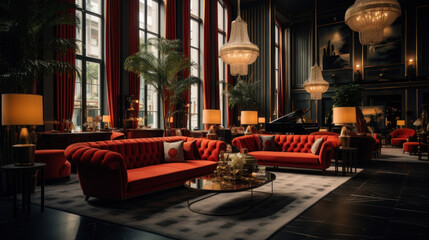 Urban Boutique Hotel with Art Deco Interiors and Jazz Lounge.
