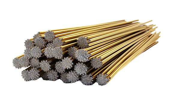 Electrode Rods for Welding Isolated on a Transparent Background PNG. Generative AI