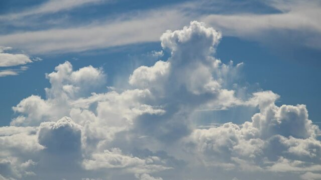 Blue sky and unpredictable white clouds. Amazing nature. Guishan Island(Turtle Island) is a volcanic island in the Pacific Ocean. Taiwan