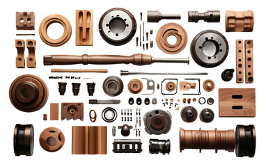 Woodcraft Machinery and Accessories Isolated on a Transparent Background PNG. Generative AI