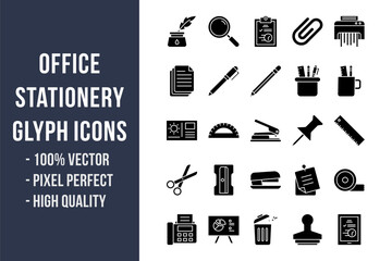 Office Stationery Glyph Icons