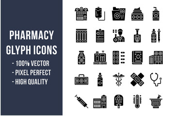 Pharmacy Glyph Icons