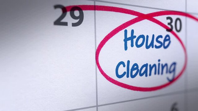 Animated House Cleaning Reminder in Calendar
