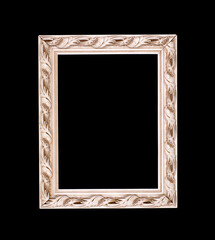 white carved frame isolated on black background