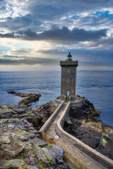 View on the lighthouse of Kermorvan in Brittany