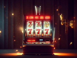 Casino slot machine display closeup - obrazy, fototapety, plakaty