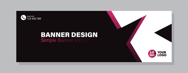 Business horizontal banner template design. Modern banner design with elegant color. suitable for banner, cover, and header