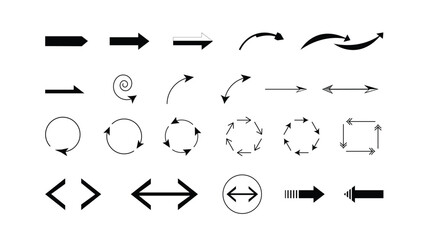 Black arrows collection. Modern simple arrows. Set of simple vector arrows. Multiple different arrows sign