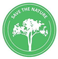 Save the nature. Green sign, emblem, market, banner, sticker