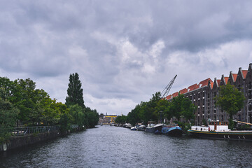 By a canal of Amsterdam.