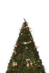 decorated christmas tree isolated on white background whit clipping path.