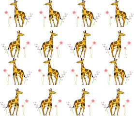 set of Giraffe Background