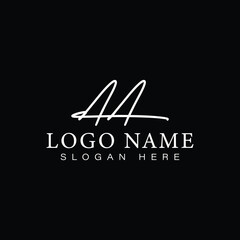 Fototapeta premium Elegant Script AA Letter Handwriting Logo - Perfect for Luxury Brands and Premium Identity Design