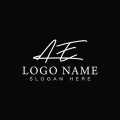 Elegant Script AE Letter Handwriting Logo - Perfect for Luxury Brands and Premium Identity Design
