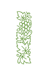 Grape design element. Vine leaves. Editable outline stroke. Vector line.