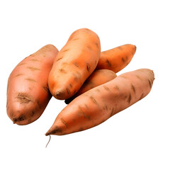  Sweet Potatoes  on transparent background cutout - Generative AI	