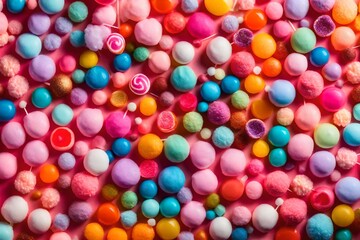 colorful candy background,  A whimsical world of candy, confectionery, and sweet delights.