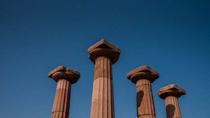 Ancient columns of Athena Temple, Assos, Canakkale, Turkey , The Temple of Athena in the...