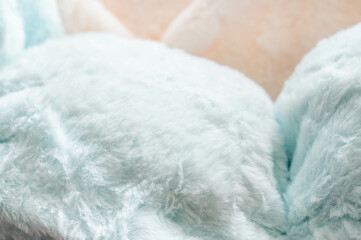 パステルカラーのファー生地