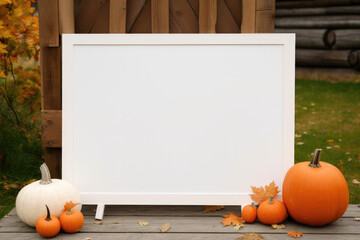 Farmhouse wedding sign, blank sign  autumn mockup