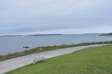 View from the coastline and Atlantic ocean in background, Isles of scilly United Kingdom