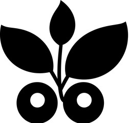 Blueberry with leaf icon