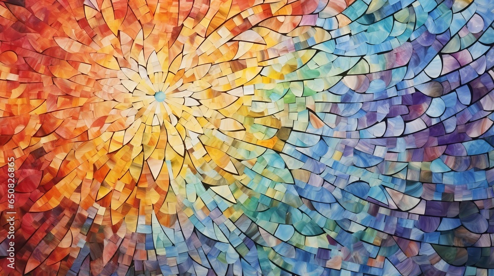 Poster a vibrant and abstract painting bursting with color and movement