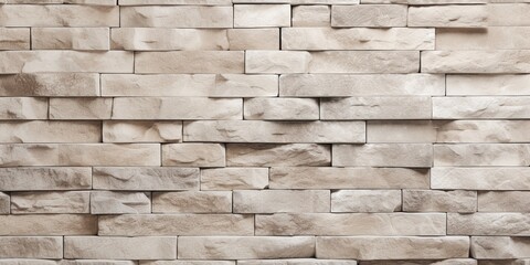 Rock stone brick tile wall aged texture detailed pattern background in yellow cream beige color