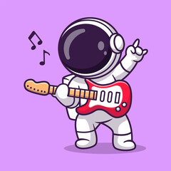Cute Atronaut Playing Electric Guitar Cartoon Vector Icon
Illustration. Science Technology Icon Concept Isolated
Premium Vector. Flat Cartoon Style - obrazy, fototapety, plakaty