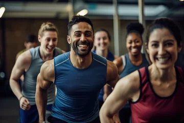Fotobehang Fitness Diverse group of people working out together in a fitness class