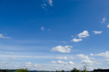 Clouds against a blue sky in Germany