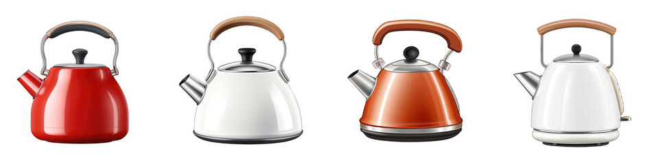 Fototapeta premium Kettle clipart collection, vector, icons isolated on transparent background