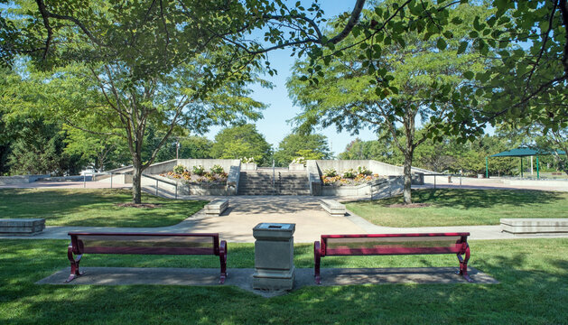 Community Skate Park Entrance with Observation Benches