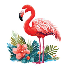 Watercolor Flamingo Vector 