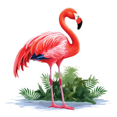 Watercolor Flamingo Vector 